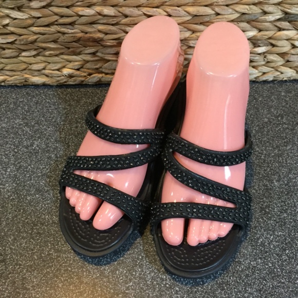 CROCS Black Studded Sandals - Picture 2 of 15